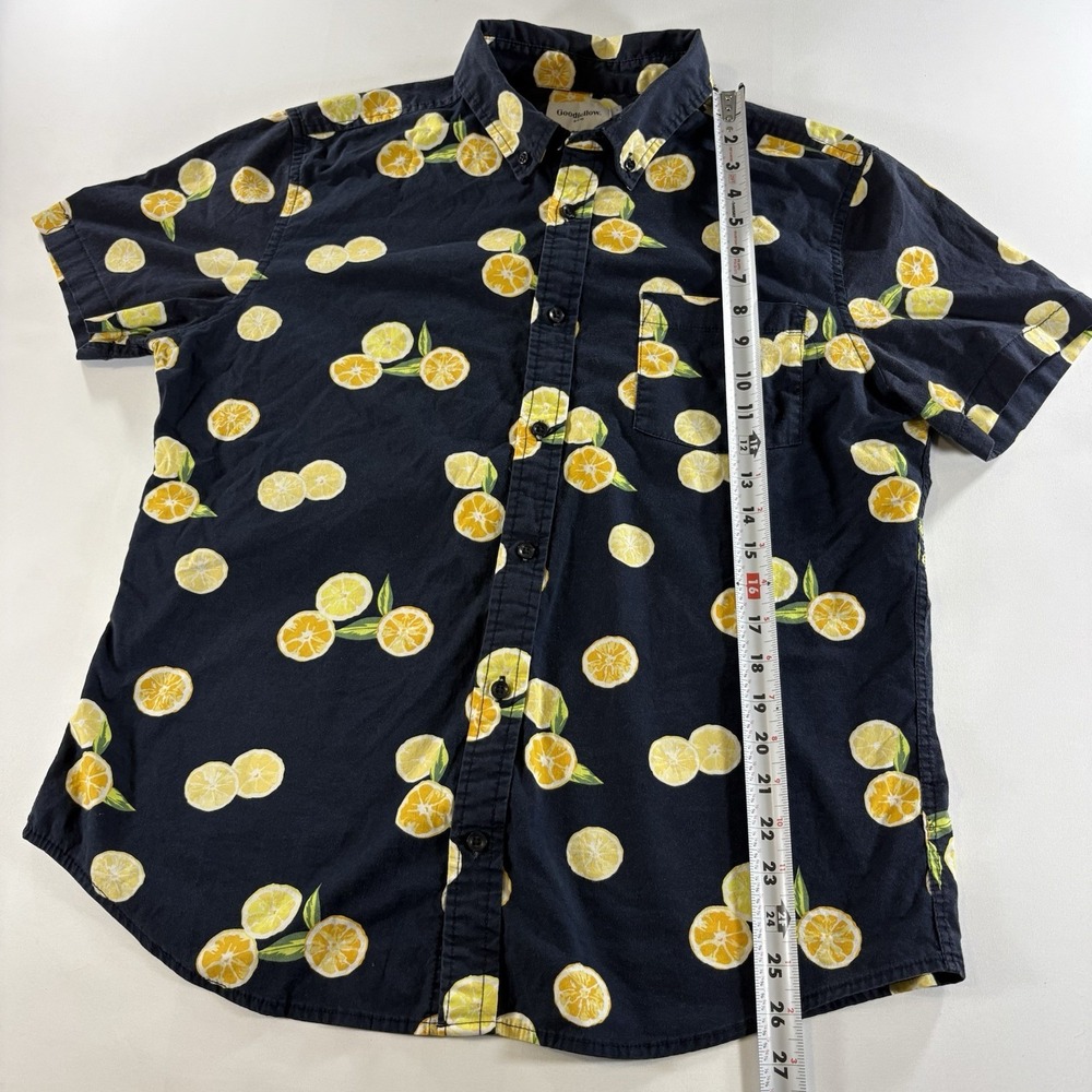 Goodfellow & Co Men's Large Slim Fit Citrus Lemon Orange Print Button Shirt L - Picture 5 of 5
